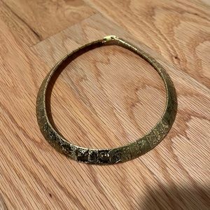Vintage brass floral choker